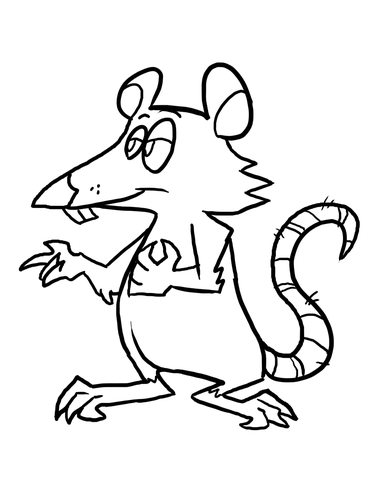 Cartoon Rat Coloring Page